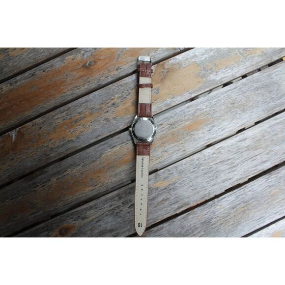 Vintage 1981 Citizen Automatic Mens Silver Watch W/daydate & Yellow accents - Picture 6 of 6